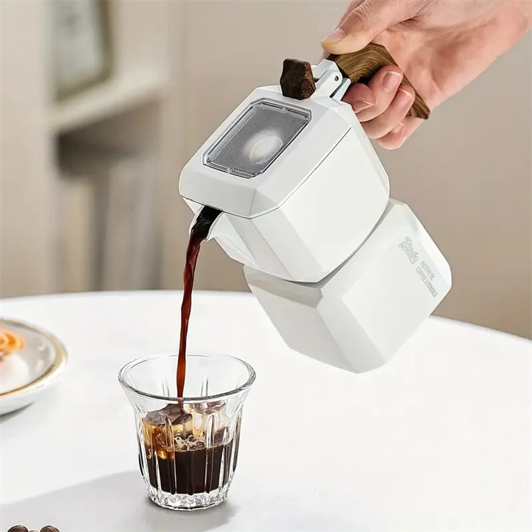 BINCOO 2 xícaras de válvula dupla Moka Pot Espresso Coffee Pot SetCoffee Maker para escritório ao ar livre e viagens