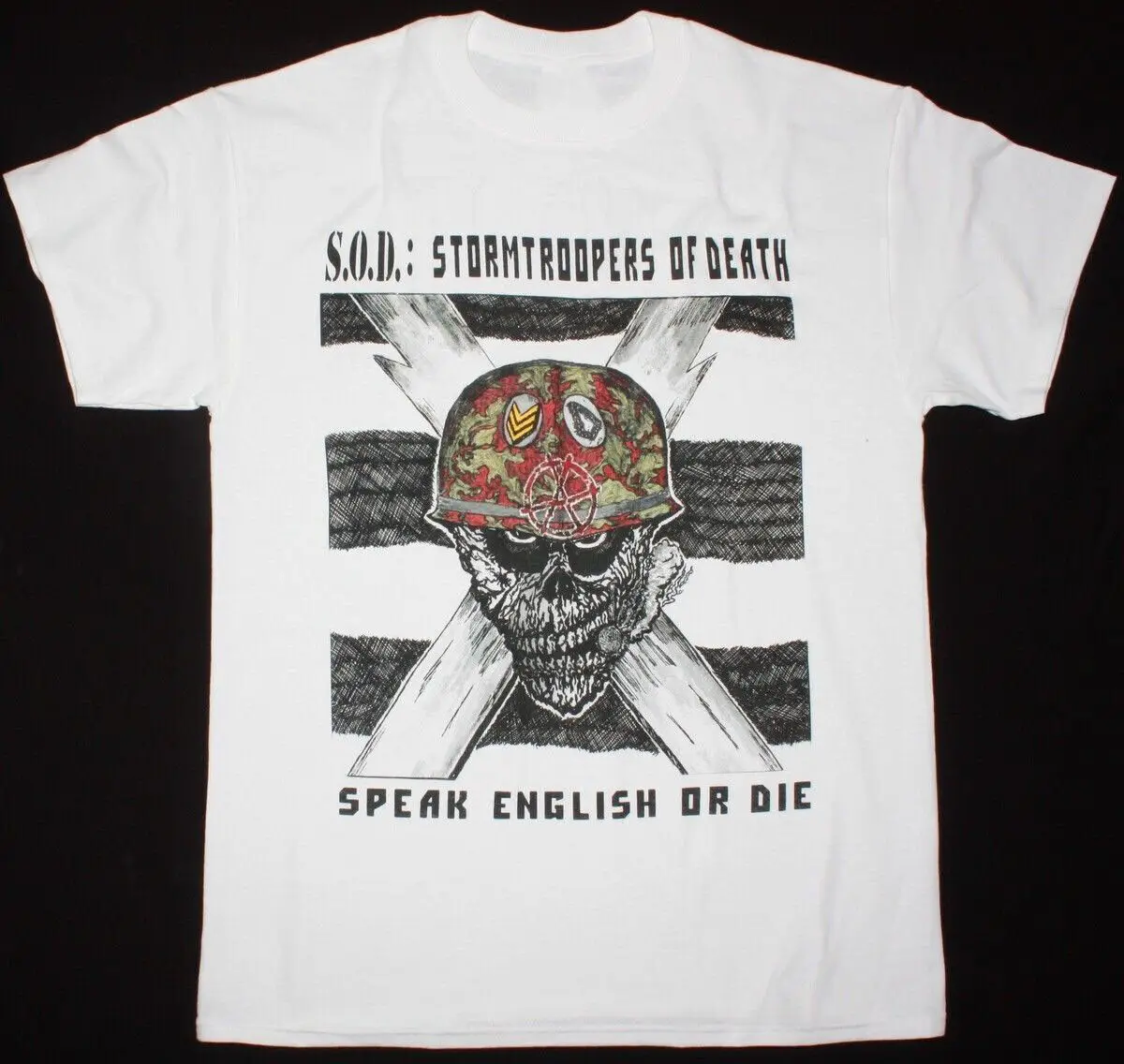 S.O.D. Speak English Or Die Short Sleeve White All Size S to 5XL Shirt AC657