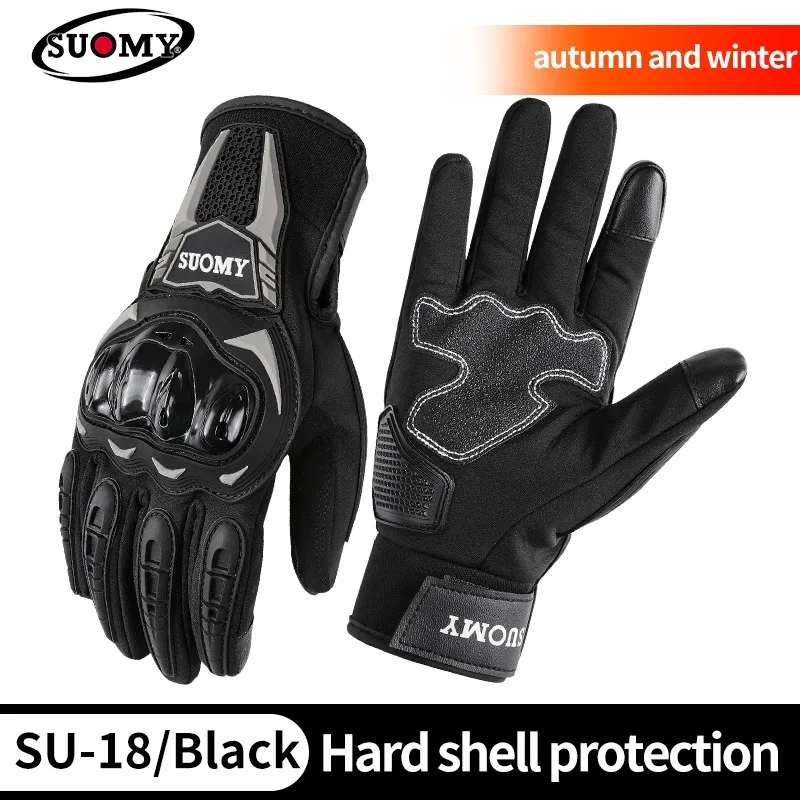 Waterproof Touchscreen Winter Motorcycle Gloves Men Women Motocross Riding Gloves Non-Slip Thermal Warm Black/Red S-3XL 1Pair