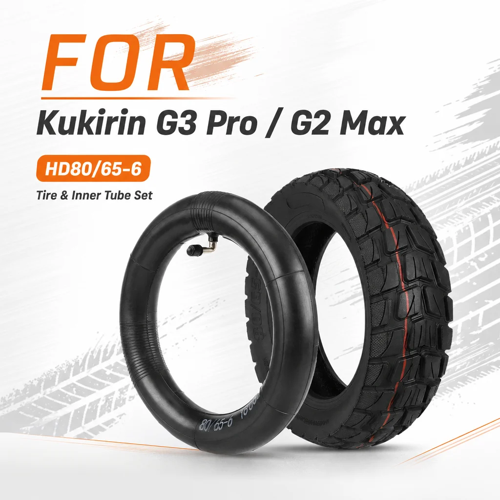 80/65-6 Offroad-Reifen- und Schlauch-Set für Kukirin G3 Pro G2 Max HD Rutschfestes Ersatz-Pneumatikreifen-Kit