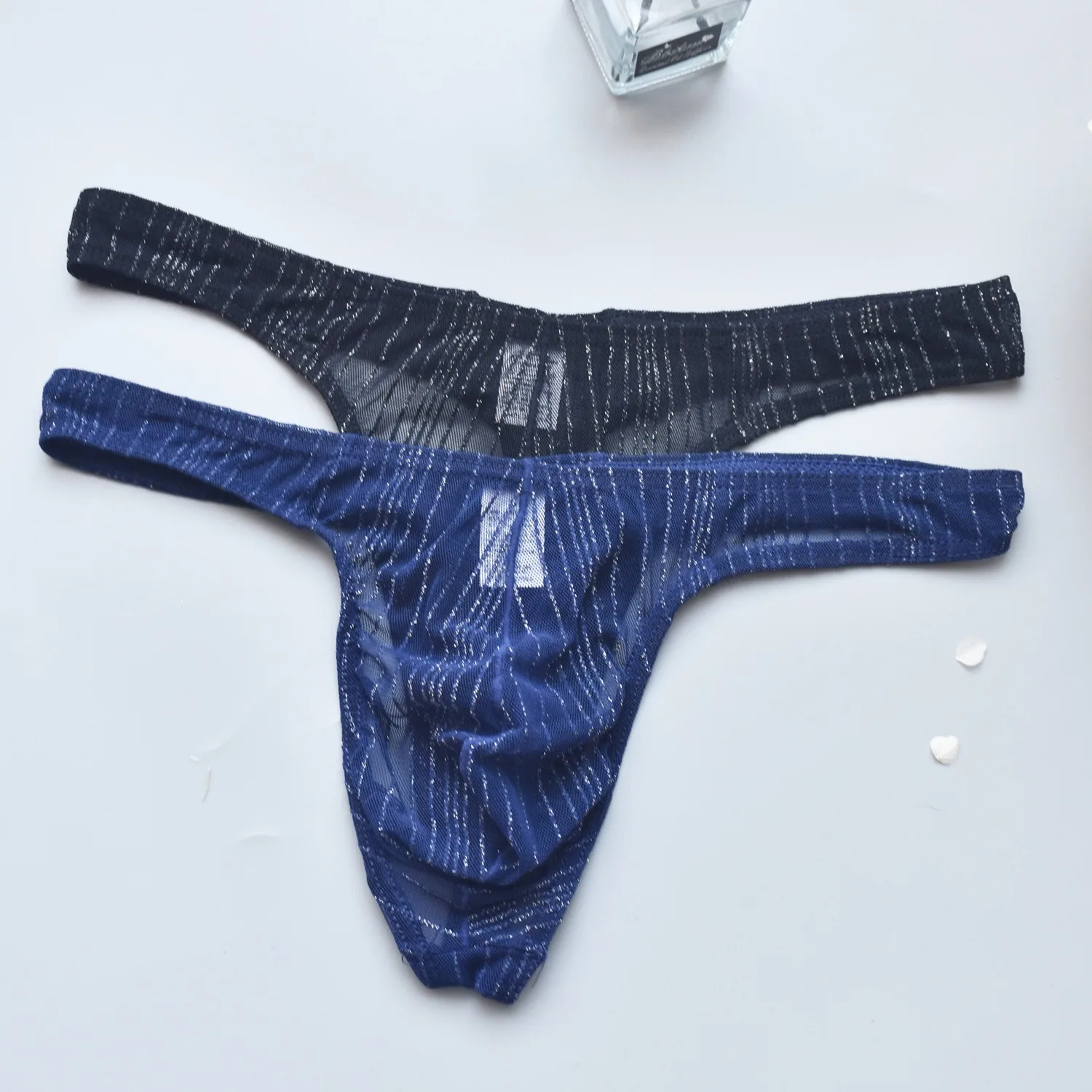 

Men's Underwear Ultra Thin Low Waisted Mesh Transparent Thongs