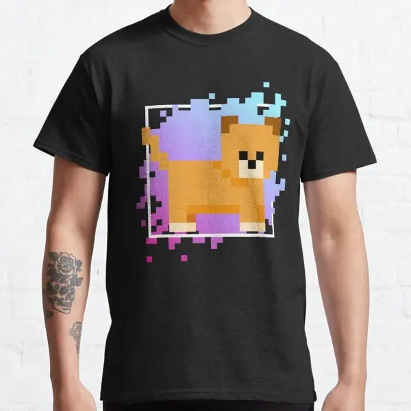 Dog Pixel Gaming Games Art Retro Classic T-Shirt S-3XL