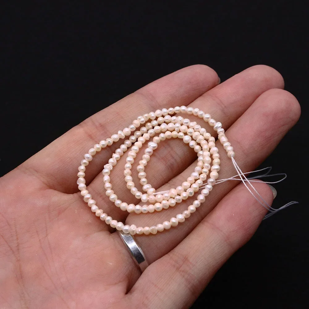 1.5-3mm Classic Small Grain Near Round Natural Freshwater Pearl Jewelry Accessories Matte DIY Necklace Bracelet Stud Jewelry