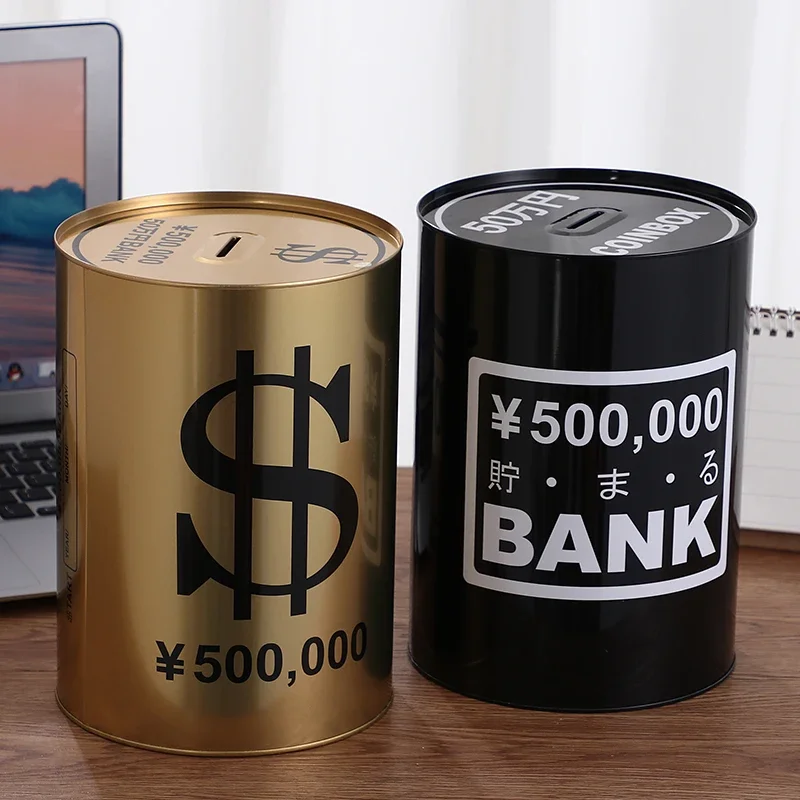 Luxury Large Piggy Bank For Adults Gold Big Money Saving Box Coin Bank Savings Period Children Money Organizer Coins 365 Days