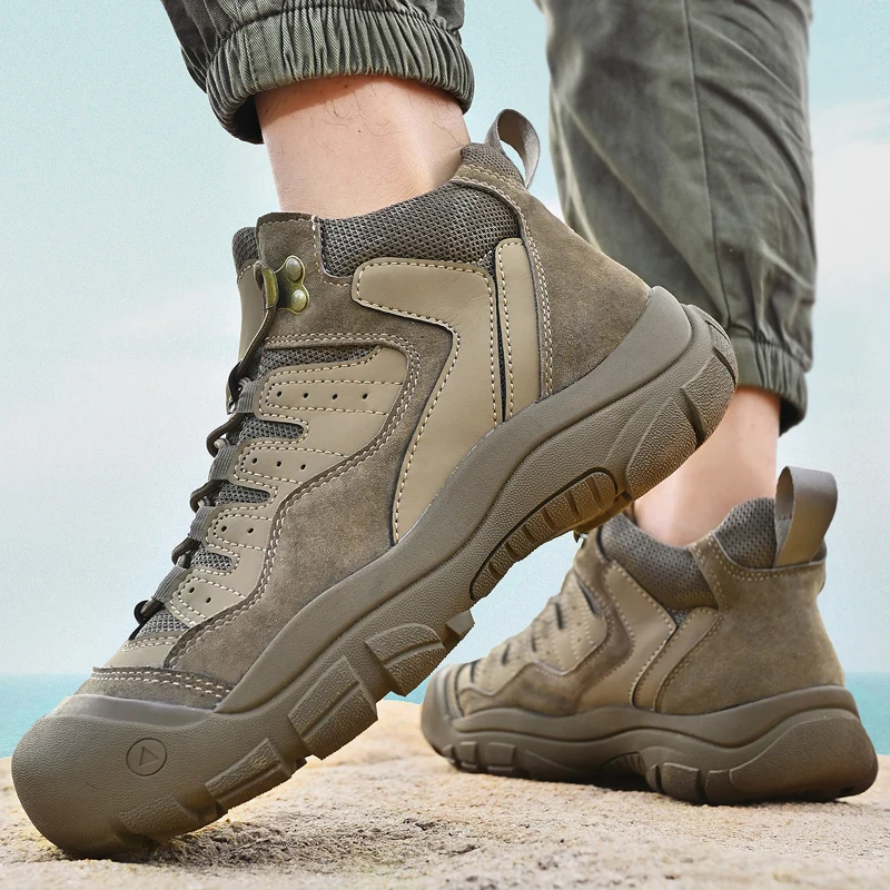 

Designer Luxury Shoes Brown Men's Hiking Shoes Outdoor Walking Comfortable Men Boots Autumn and Winter Sports Shoes Ankle Boots