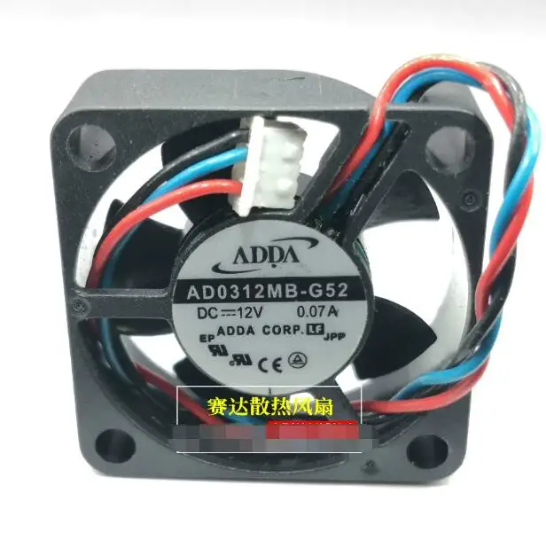 

ADDA AD0312MB-G52 DC 12V 0.07A 30x30x10mm 3-Wire Server Cooling Fan