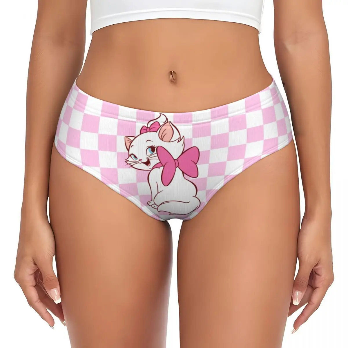 Custom Marie Love Kitten Brief Panties for Women Breathable Stretch Underwear