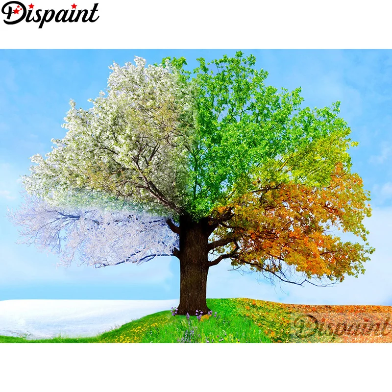 

Dispaint Full Square/Round Drill 5D DIY Diamond Painting "Four season tree" 3D Embroidery Cross Stitch Home Decor Gift A18943