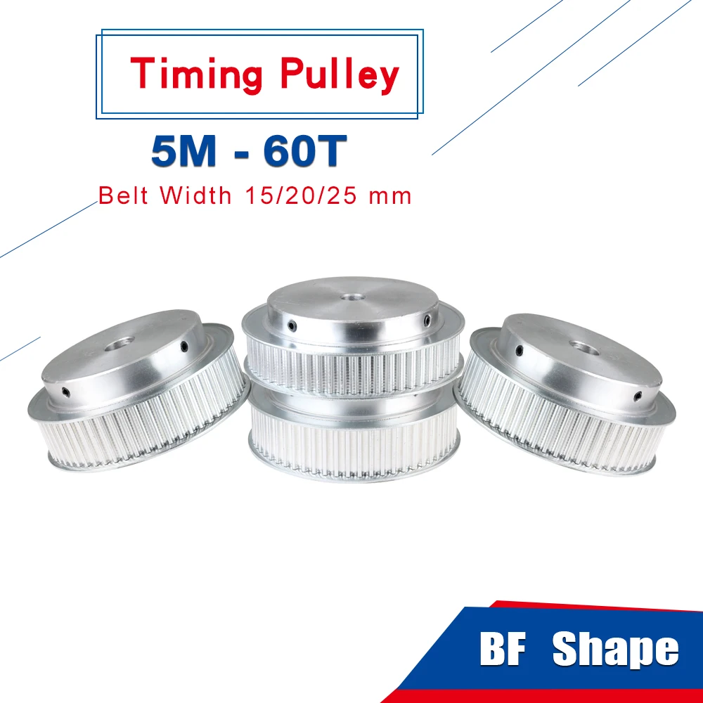 5M-60T Pulley Inner Bore 12/14/15/16/17/19/20 mm Aluminum pulley wheel Slot Width 16/21 mm Fit For Width 15/20 mm 5M-timing belt