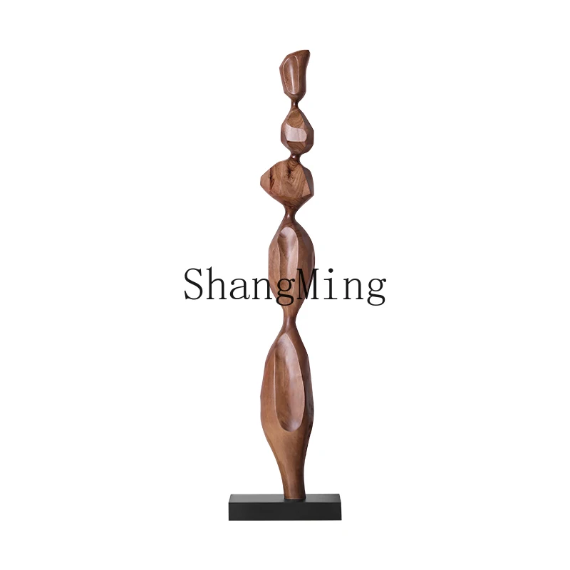 

LXY B & B Hotel Solid Wood Sculpture Artwork Floor-to-Floor Ornament Tea Room Model Room Living Room Entrance Decoration