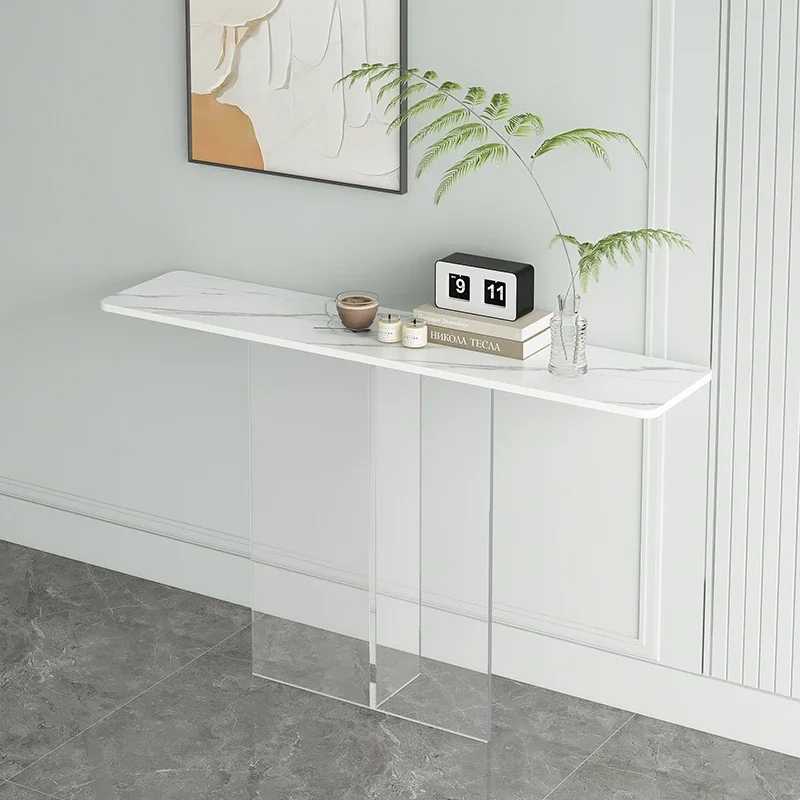 Entry entrance cabinet acrylic entrance table rock slab new Chinese style front door against the wall simple modern living room