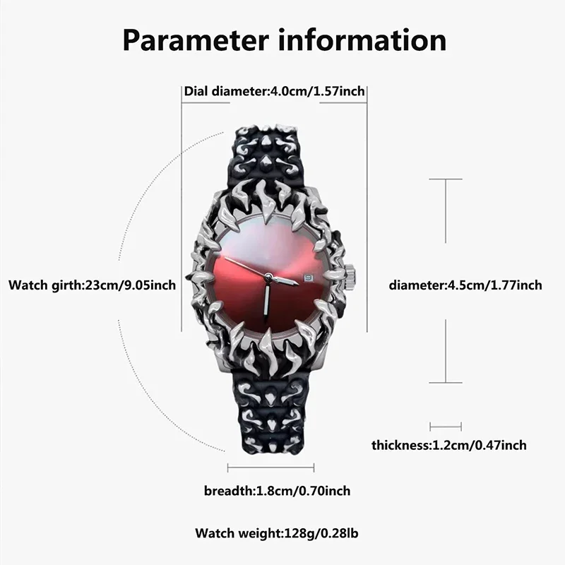 Classic Retro Claw Alabaster Style Y2K Watches For Men European and American Watch Fashion Cool Alien Advanced Ins Niche Design