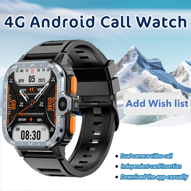 

PGD 4G полная сеть Android умные часы 2,03 дюйма 8 ГБ + 128 ГБ с SIM-картой двойная камера Wi-Fi GPS водонепроницаемый NFC