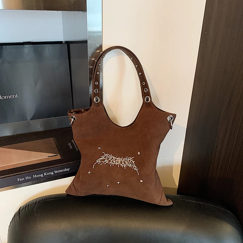 

Однотонные сумки через плечо из искусственной замши с блестками, дизайнерские крутые женские сумки, распродажа, 2024, брендовые продвинутые женские сумки