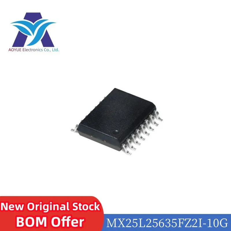 MX25L25635FZ2I-10G NOR Flash Serial (SPI, Dual SPI, Quad SPI) 3V/3.3V 256M-bit 256M/128M/64M x 1/2-bit/4-bit 8ns 8-Pin WSON EP