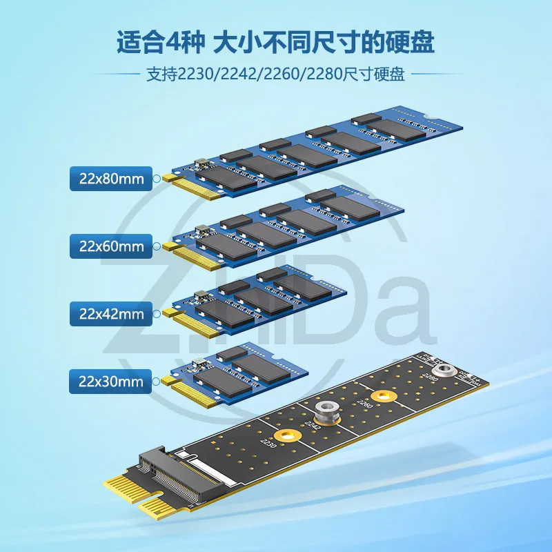 Vertical Installation M.2 To PCI‑E 1X Adapter Card,M.2 NVME SATA Expansion Converter Board Computer Hardware Accessories