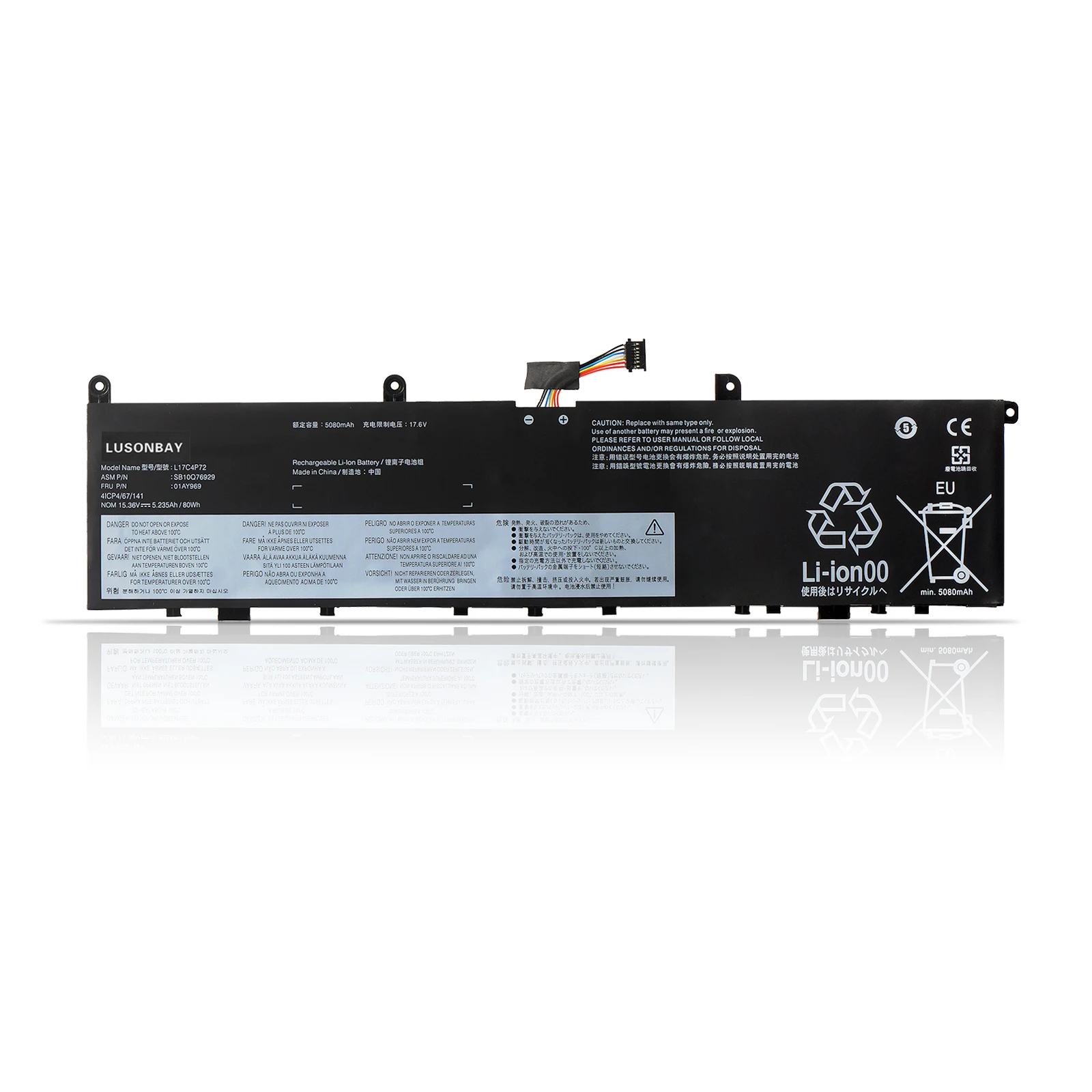 LUNSONBAY L17C4P72 Laptop Battery For Lenovo ThinkPad X1 Extreme Gen 1 2 For ThinkPad P1 1st 2nd Gen L18M4P71 01AY968 L17M4P72