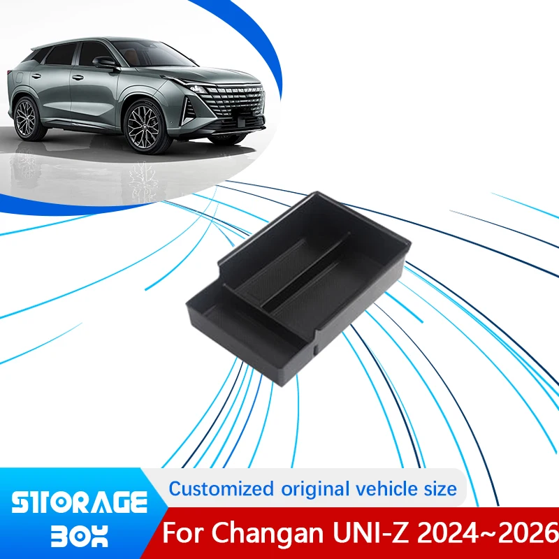 

For Changan UNI-Z Volga K40 2024 2025 2026 Car Central Upper Layer Console Armrest Storage Box Holder Interior Car Accessories