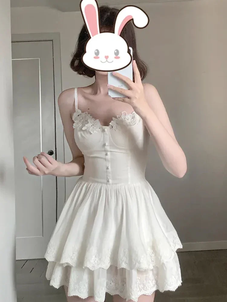 

Модное лоскутное платье с цветочным принтом, женское летнее французское тонкое кружевное белое платье с открытыми плечами, повседневное женское вечернее платье на пуговицах, Vestidos