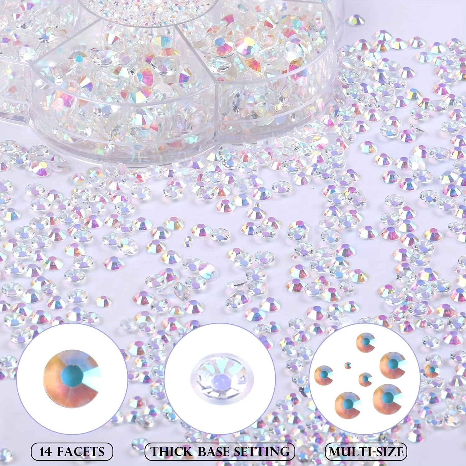 جواهر بريق أظافر مستديرة غير قابلة للتثبيت ، جيلي لامع لامع ، أحجار ملونة ، حجر الراين المسطح الكريستالي ، 2 ، 3 ، 4 ، 5 ، weight ، 6 ، 7 شبكات