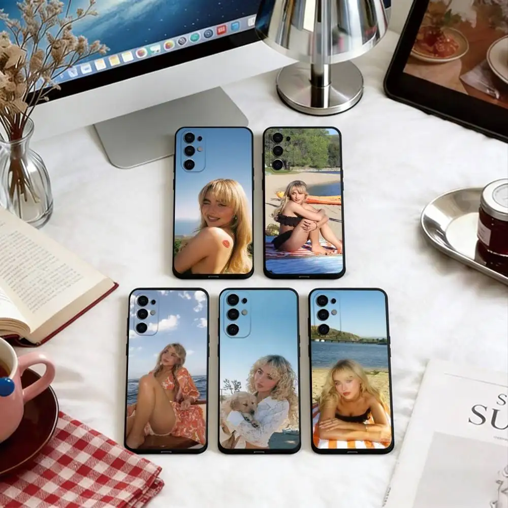 Actor Sabrina Carpenter Phone Case For Samsung S25,S24,S21,S22,S23,S30,Ultra,S20,Plus,Fe,Soft Black Cover