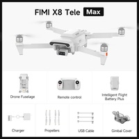 FIMI X8 Tele Max Dual lens 20245New Drone 4K 60fps 20Km AI Super Night Video Gimbal Smart Tracking Pro Drone 5000mAh  Version