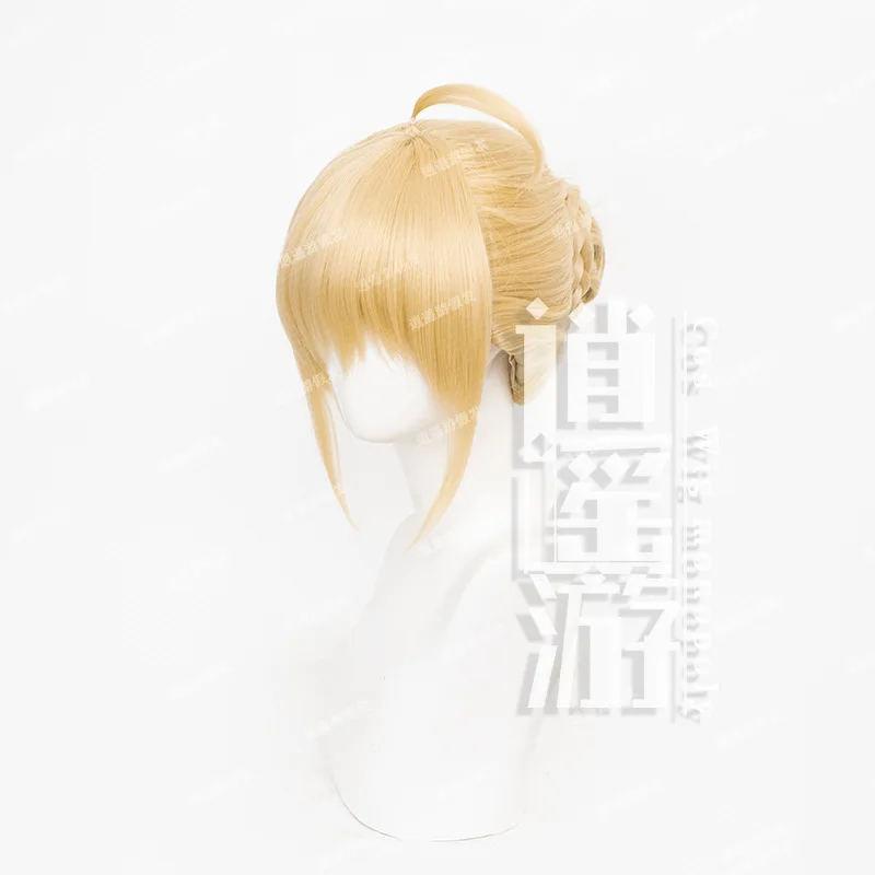 Fate Artoria Pendragon Parrucca Cosplay Simulazione Accessori per capelli sulla parte superiore del cuoio capelluto Regalo di Halloween