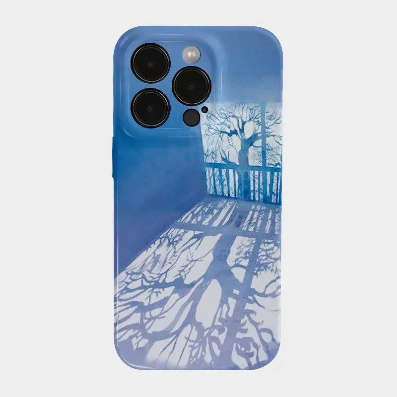

Tree Shadows Outside The Blue Window Phone Case for IPhone 17 16E 15 14 Plus 13 Mini 11 Pro Max 12 Pro Back Cover XS XR Funda