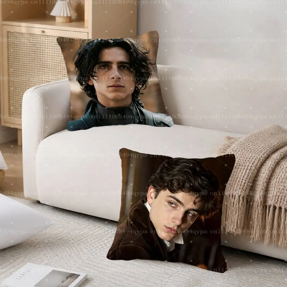 T-Timothee Chalamet Dune Throw Pillow Cushion Cases Kawaii Decorative Living Room Decor Soft Decorative Pillows