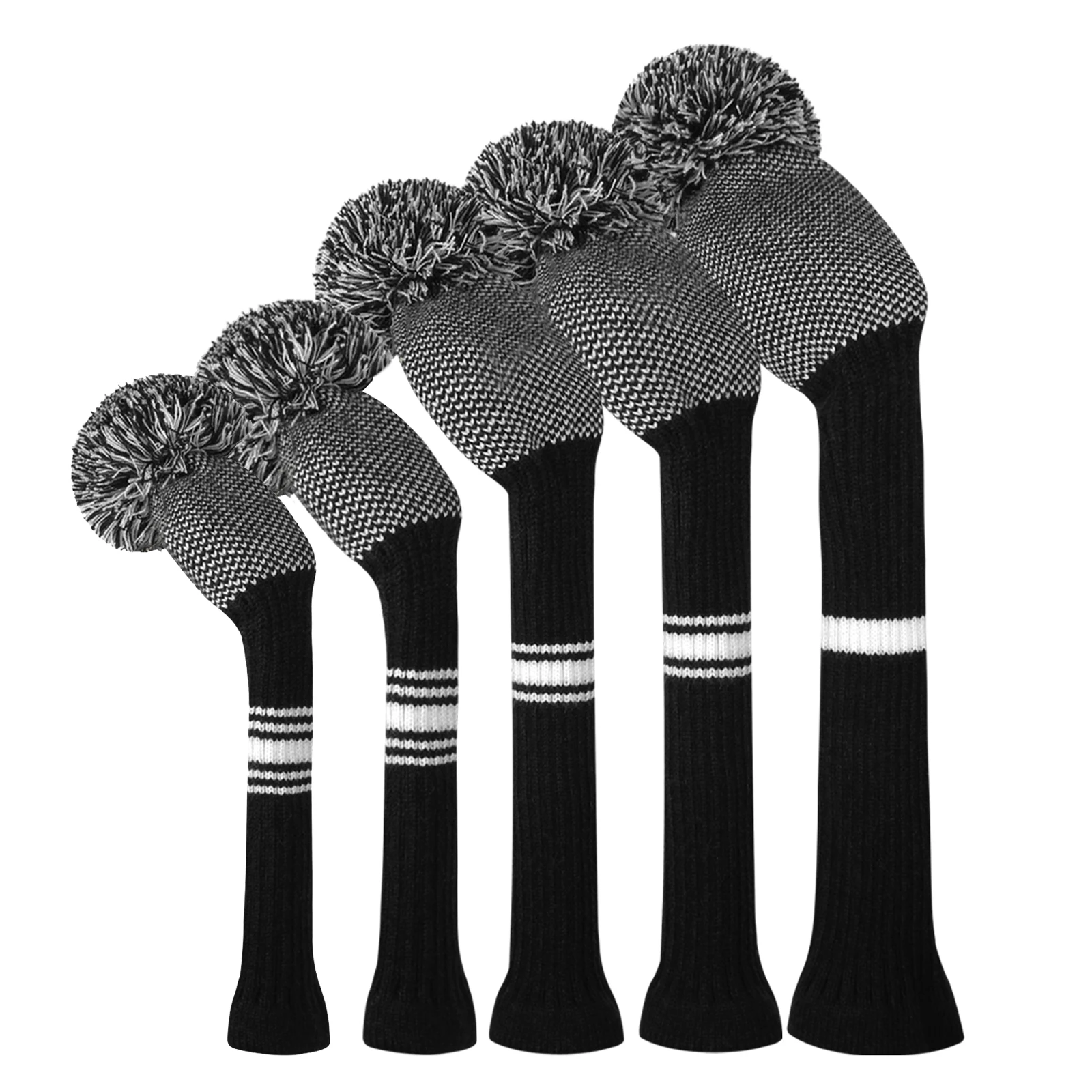 5 Pcs/set Golf Clubs Headcover Knitted Hybrid UT Driver Fairway Wood 1 3 5 Wood Knitting Cover