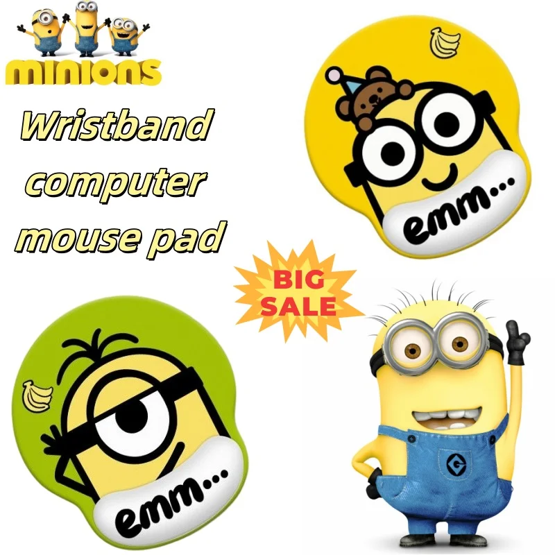 

Minions Q Cute Kawaii Personality Wrist Guards Mouse Pad Girls Office Silicone Comfortable Hand Rest Pad Creative Holiday Gifts