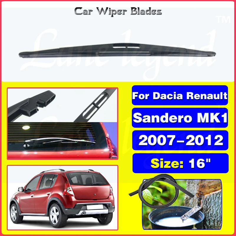 

16" Rear Wiper Blade For Dacia Renault Sandero MK1 2007 - 2012 Windshield Windscreen Tail Window Car Rain Brush Car Accessories