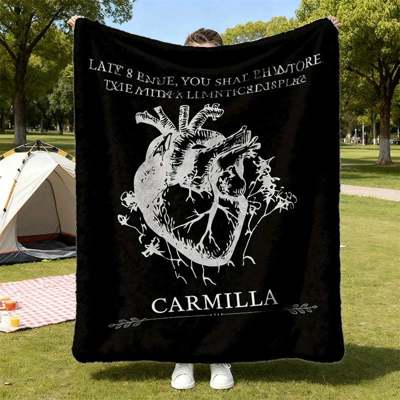 Carmilla Vampire Gothic Heart Flannel Blanket Dark Academia Cult Classic Horror Monster Lover Sapphic Literature Bookish
