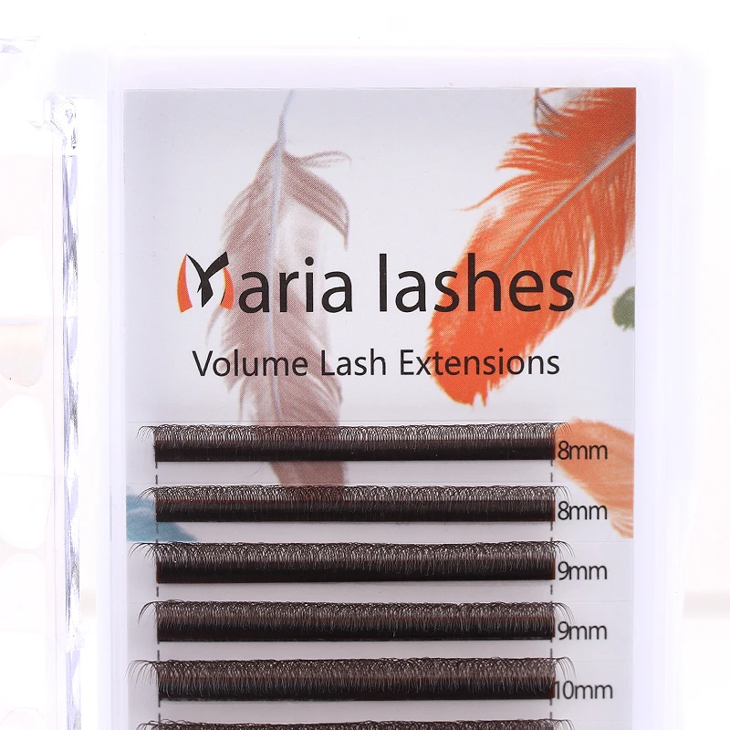 MARIA Brown W Shape 3D Type Individual Eyelash Colorful Lashes Extension Naturally Soft Real Black Mink Premade Volume Fans