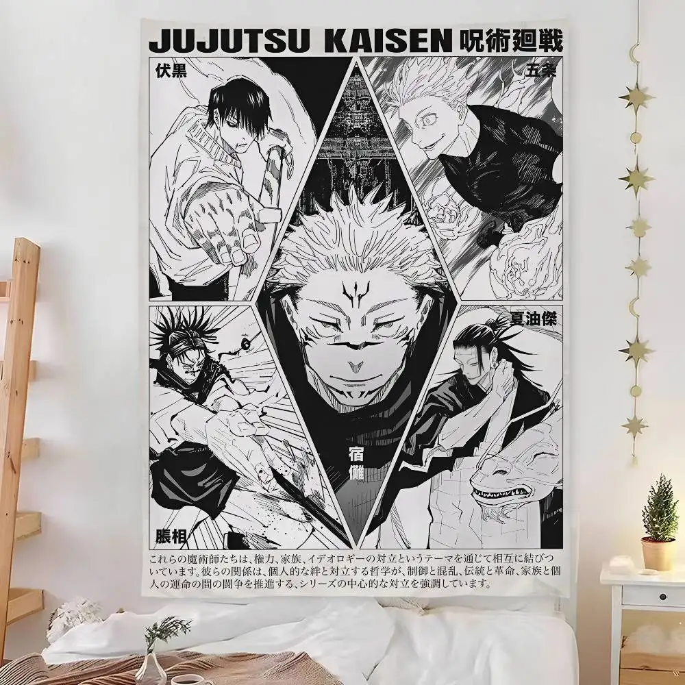 J-Jujutsu Japan Anime K-Kaisen Tapestry Bedroom Living Bar Garden Outdoor Microfiber Festival Decoration Background Art Banner