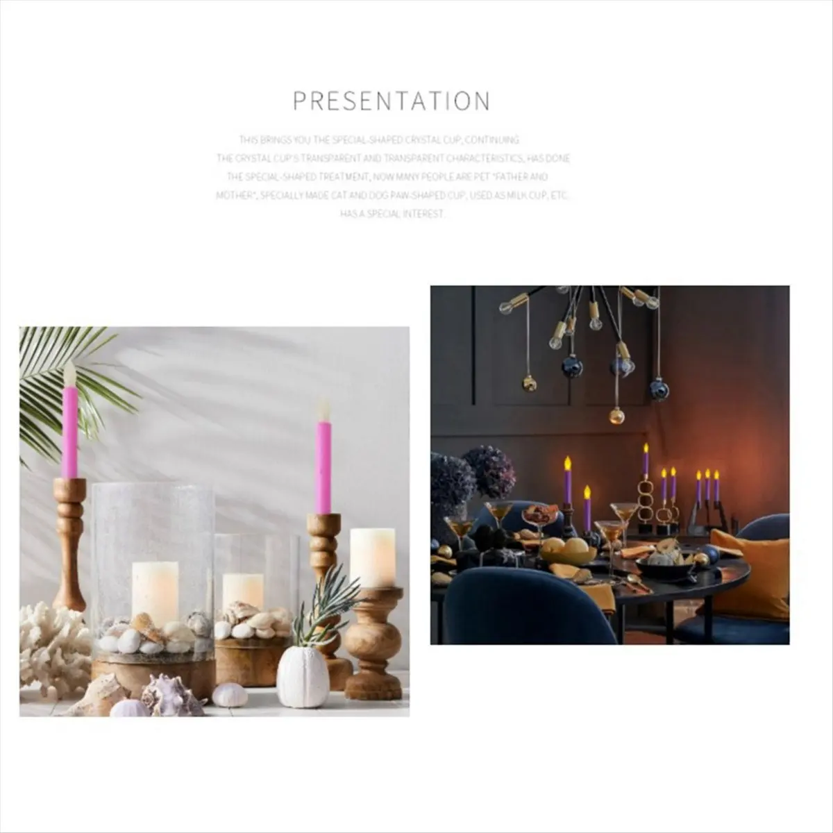(CNIM) Simulation Flameless LED Candle Light Long Pole Tear Candle Birthday Colorful Shell Yellow Flash Decoration Light,Purple