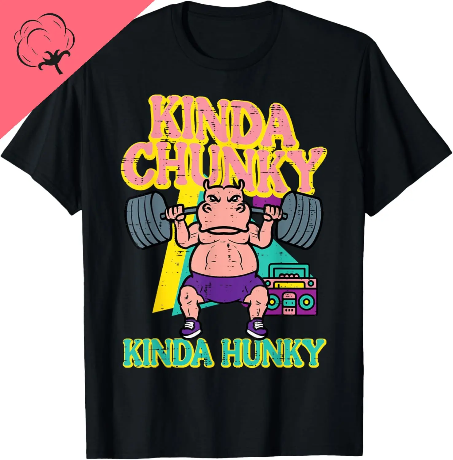 Gym Kindy Chunky Hunky Hippo Funny Workout Fitness Men Women T-Shirt Cotton Personalized Clothing Camisas Streetwear