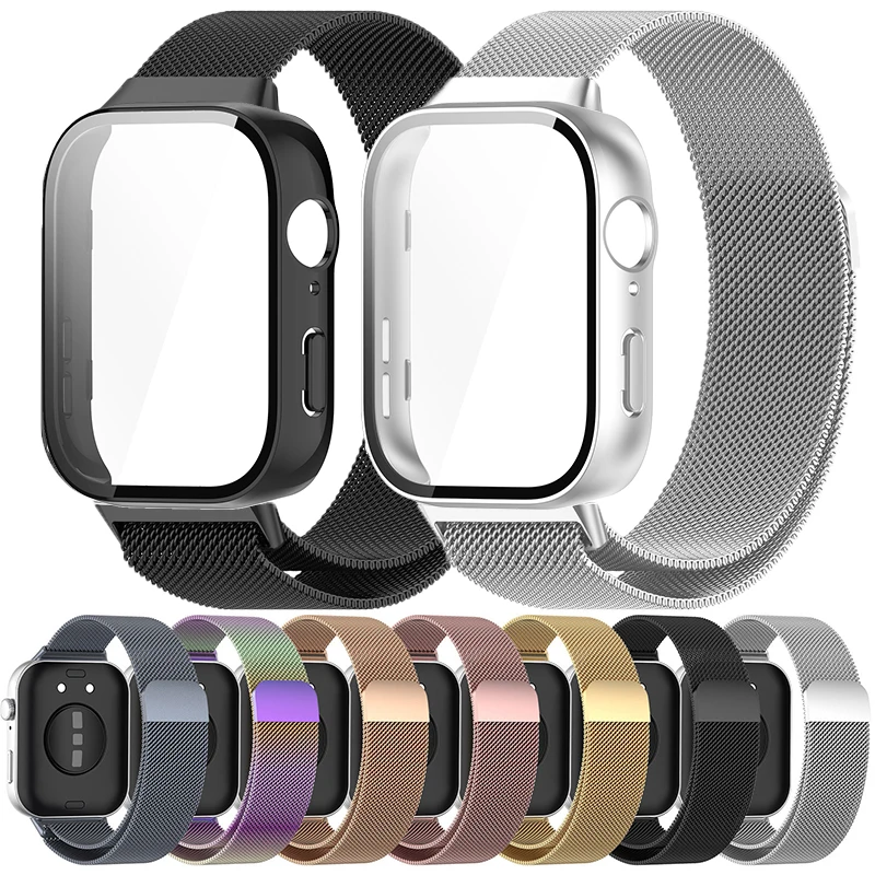 

Glass Case+Milanese Magnetic Strap For Huawei Watch Fit 3 Statinless Steel Metal Bracelet Wristband For Huawei Watch Fit3 Correa