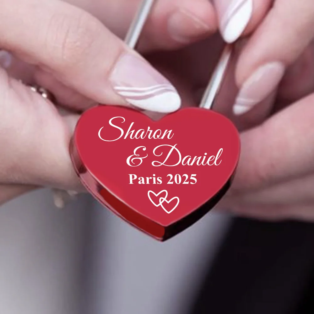 قفل الحب قفل شخصي مخصص اسم الزوجين الذكرى الزفاف قفل الحب هدية عيد الحب ديكور الخطوبة الزفاف