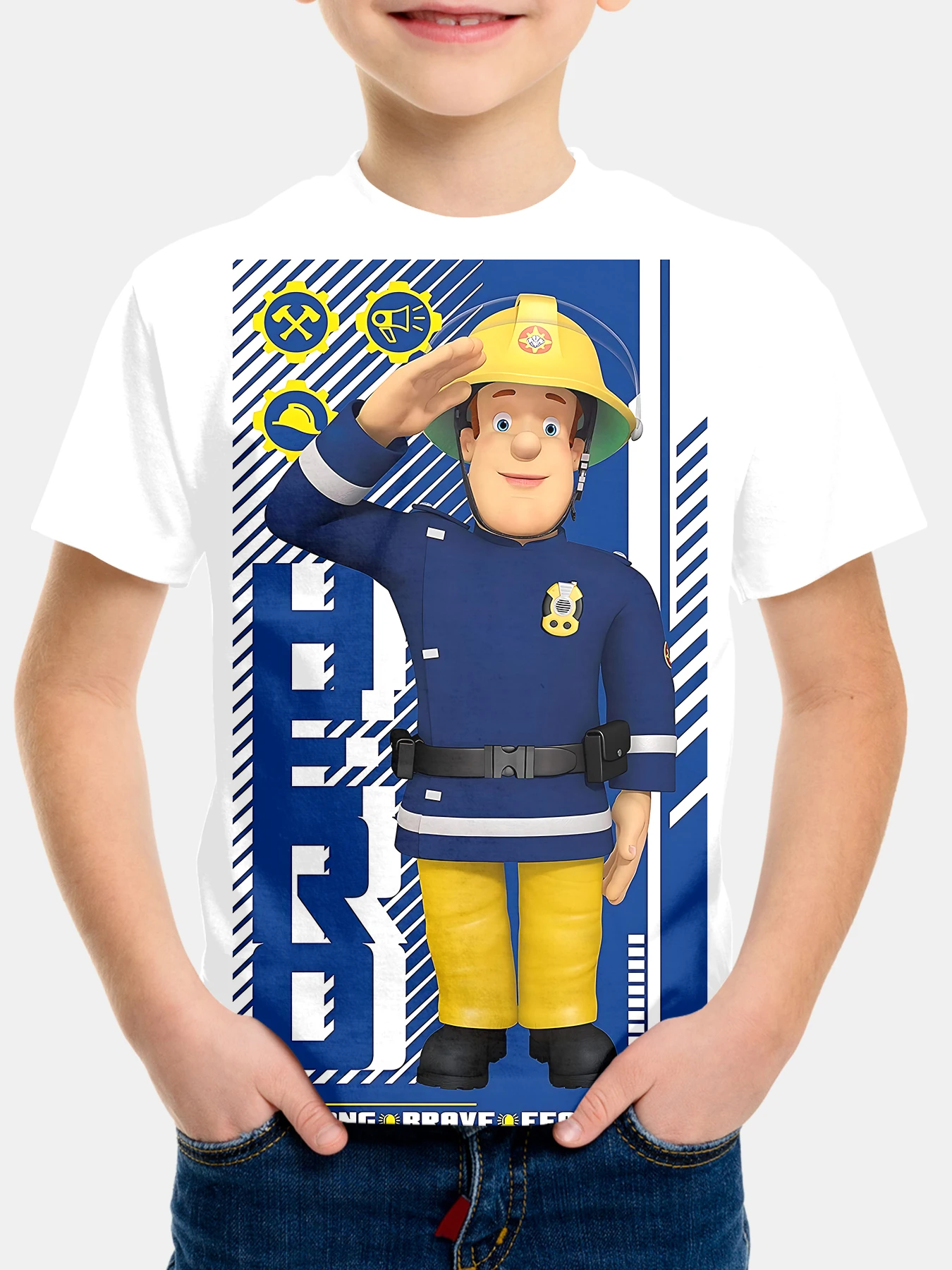 Anime Fireman Sam 3D Print Baby Clothing 5 to 14 Years Male Outdoor Clothes for Children Boy Girl Child T-Shirt Top Shirts