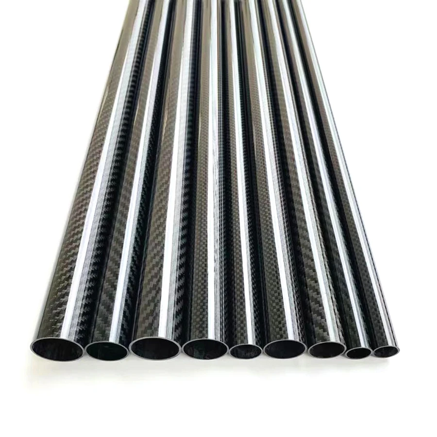 2 pz Lunghezza 50 cm Tubo In Fibra di Carbonio Materiale Composito Ad Alta Durezza 3K Pianura GlossyOD6-32mm Tubi Per La Protezione Delle Piante