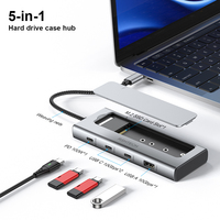 RSHTECH USB C Hub for M.2 NGFF&NVMe SSD with 2230/2242/2260/2280 Enclosure PD100W USB 3.2 Gen 2 10Gbps High Speed USB-C Docking