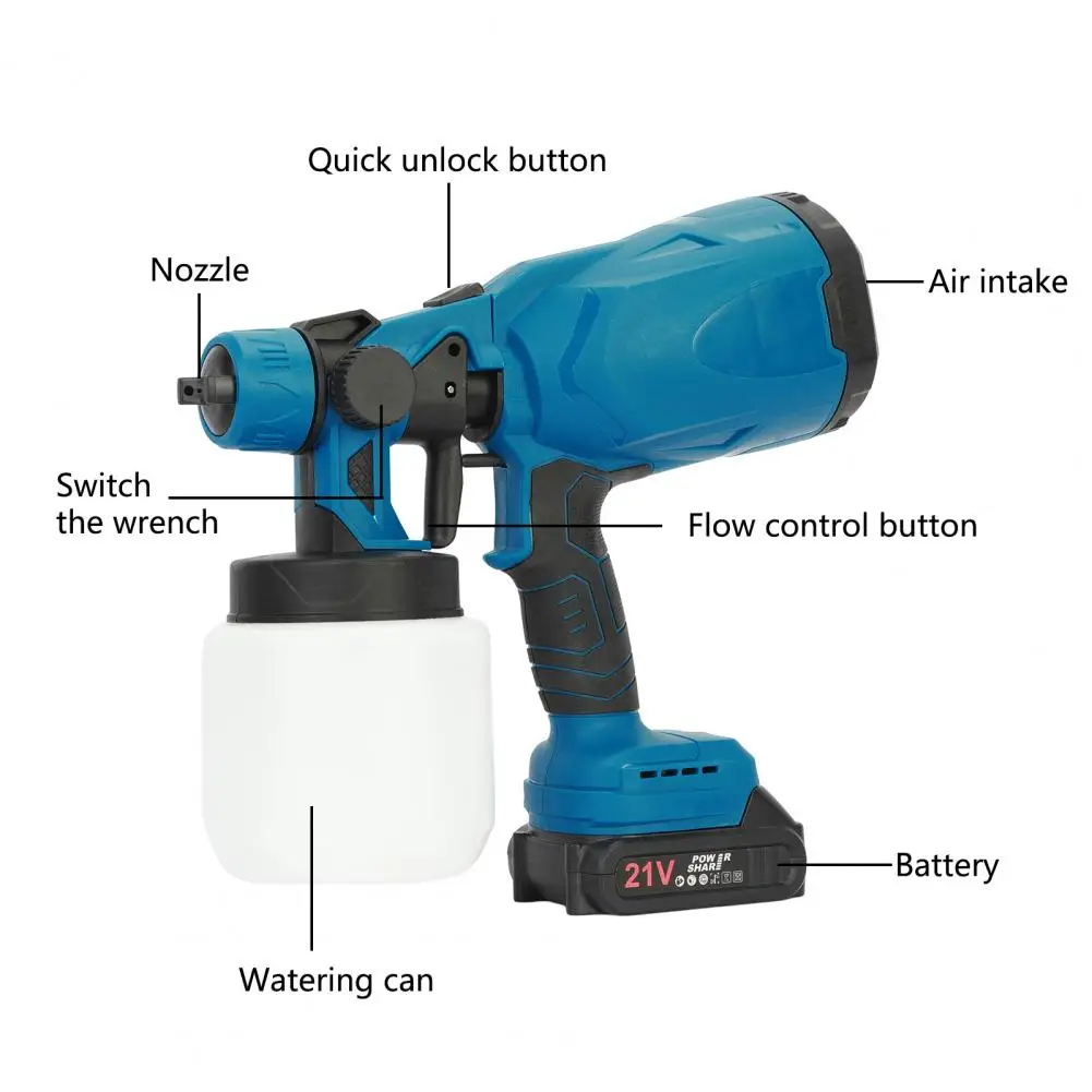 Mini Paint Sprayer Ergonomic Handle Long-Spray Distance 3 Spray Patterns Rechargeable Electric Handheld Powerful Paint Sprayer