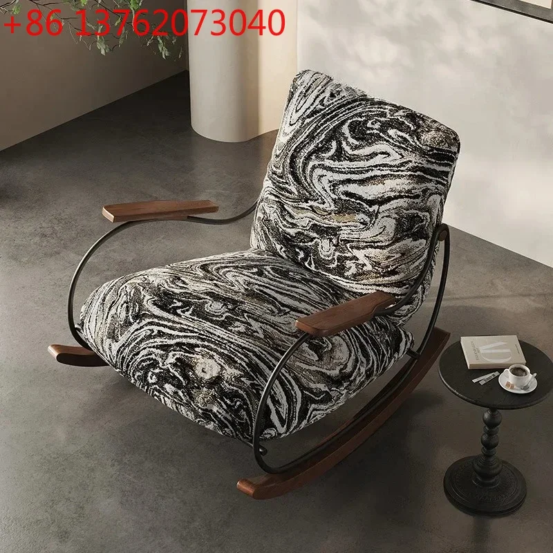 Italian rocking chair retro style living room sofa single balcony home new leisure recliner