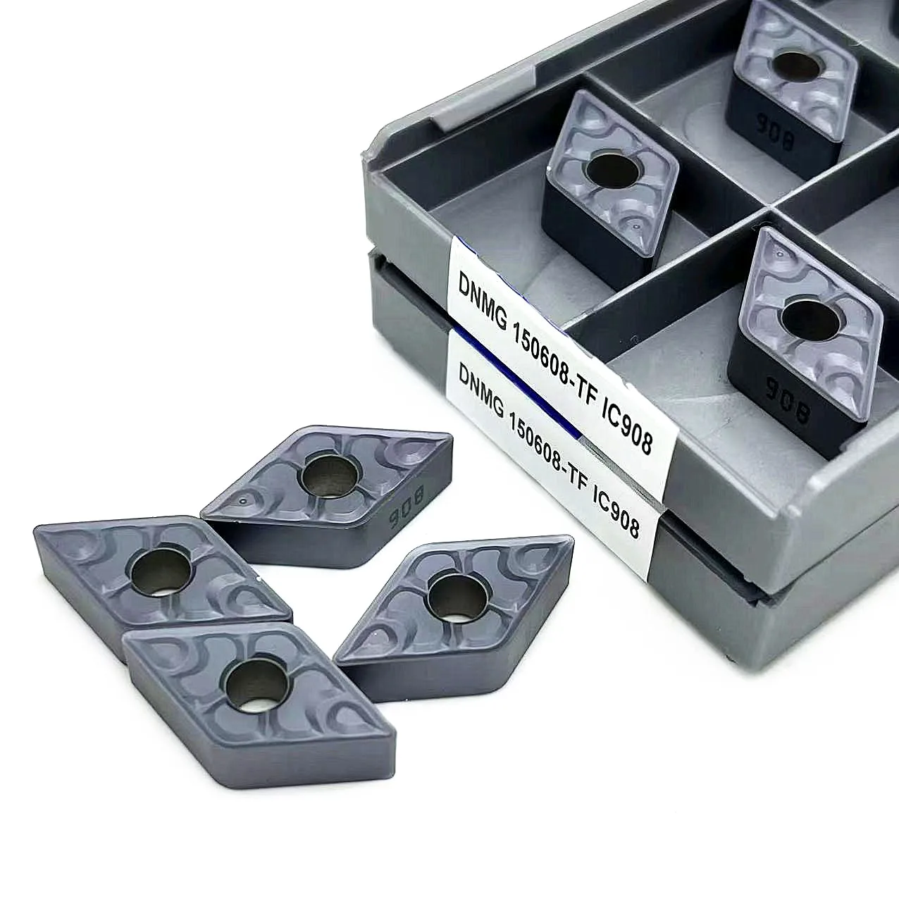 10PCS DNMG150604 TF IC907 IC908 External Turning Tools Carbide insert DNMG150608 TF IC907 IC908 turning insert CNC Lathe Cutter
