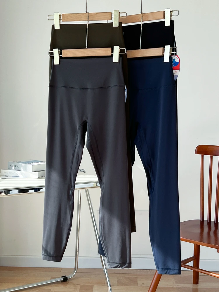 Pantaloni da yoga a vita alta Fitn Sport da donna Orbs Pilates Ciclismo Pantaloni a nove pezzi Sensazione nuda Nylon ad alta elasticità Spa...