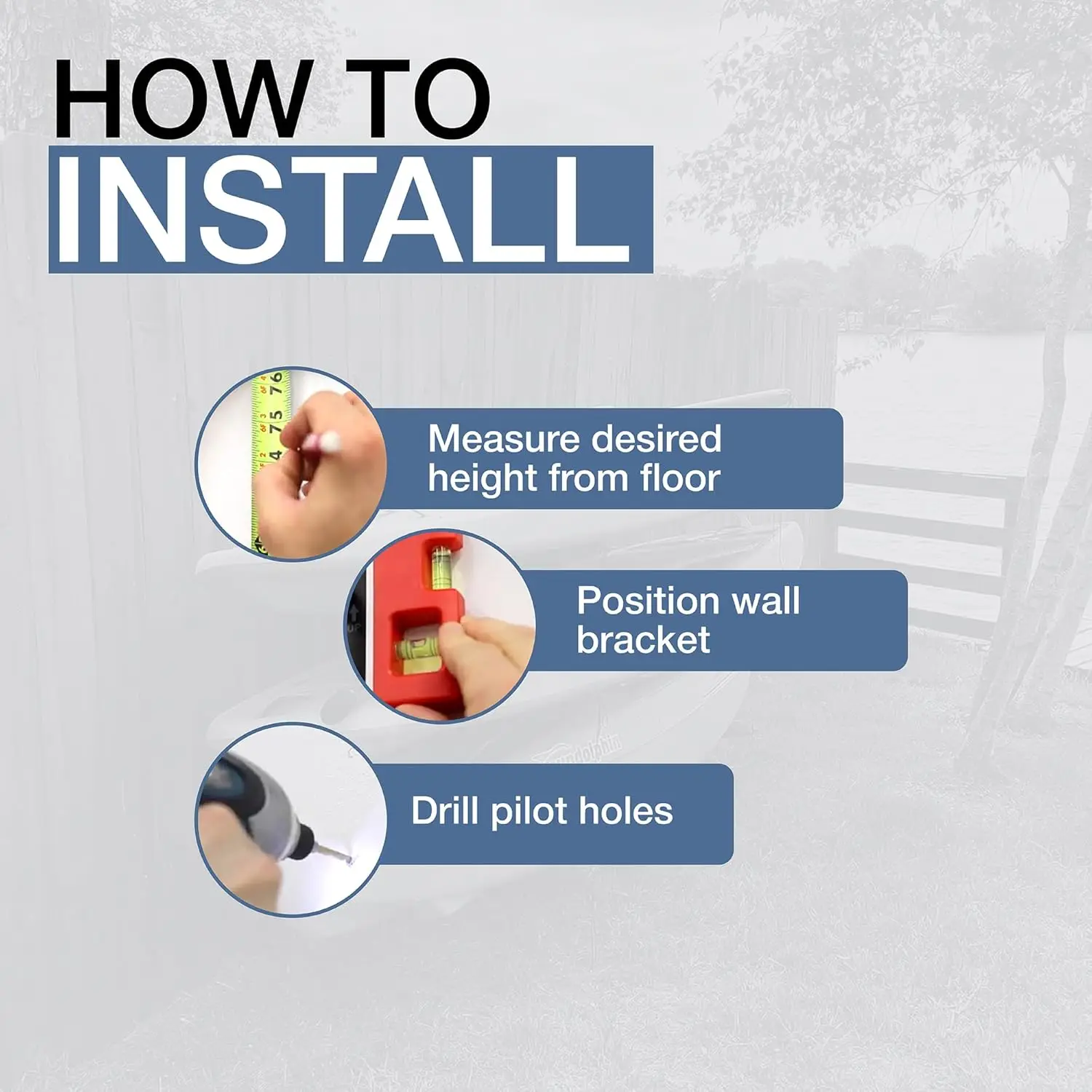 ZZZ- رف حائط - رف كاياك خارجي عالي التحمل يتسع لـ 4 قوارب، حامل للتخزين على الحائط قابل للتعديل، موفر للمساحة في الهواء الطلق