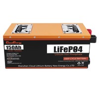 Cloudenergy 12V 150Ah LiFePO4 Battery Pack Backup Power, 1920Wh Energy, 6000+ Cycles, Built-in 100A BMS