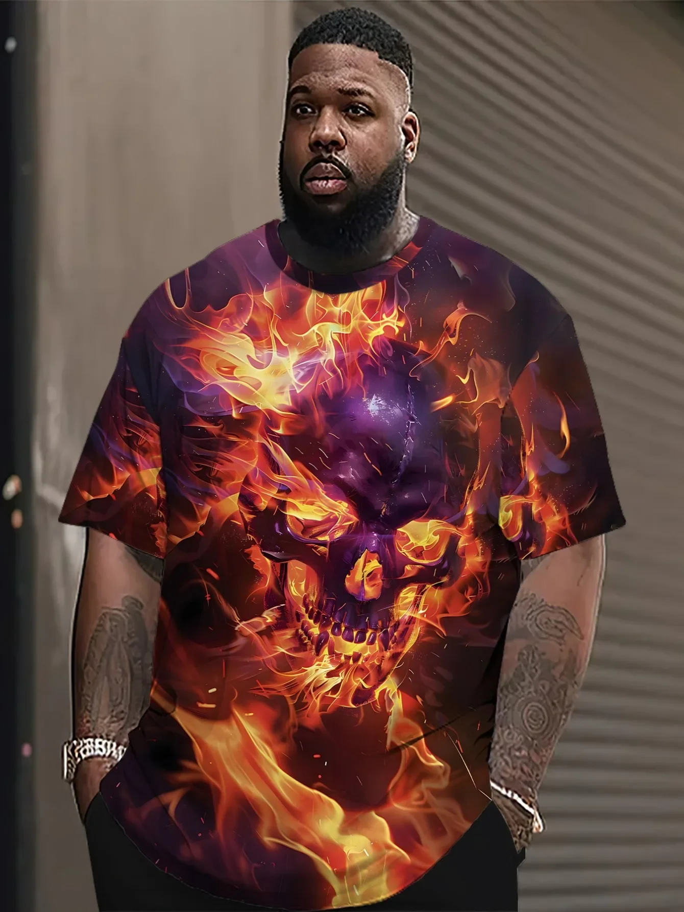 Vintage Gothic Style Men Green Fire Ghost Reaper Lantern Print T Shirt Daily Casual Streetwear Top Summer Breathable Man Clothes