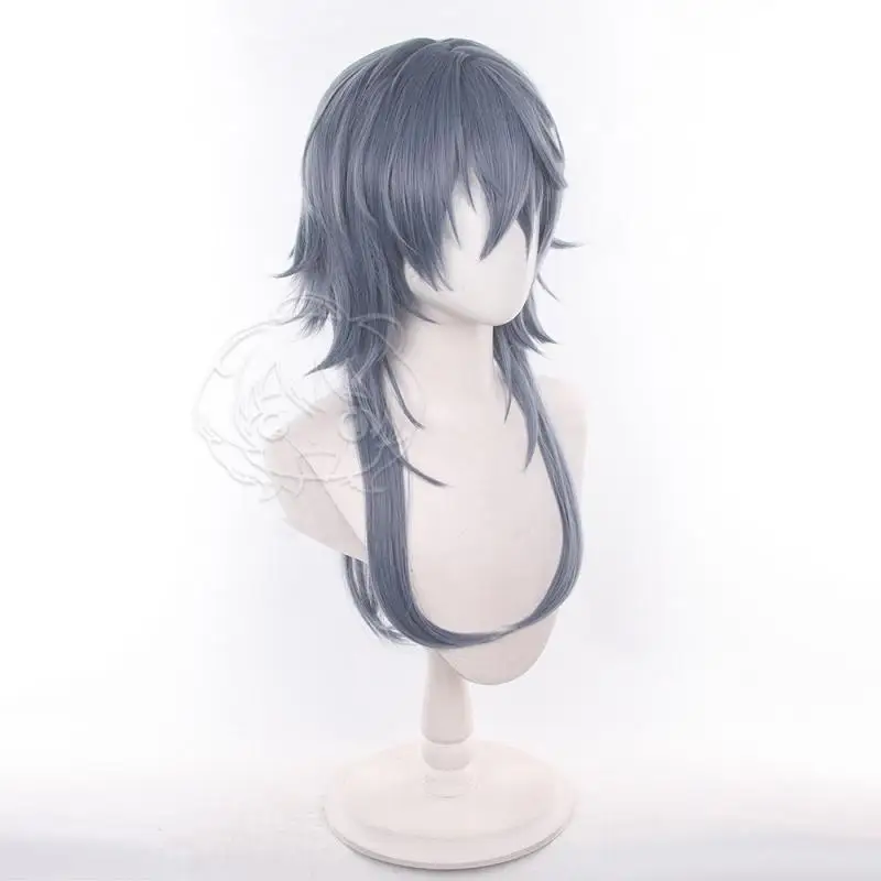 Anime Arknights Logos Herren-Cosplay-Perücken, Cosplay-Kostüme, Kopfbedeckung, 65 cm lange, simulierende, dick gefärbte, bauschige Langhaarperücken – Detail 5